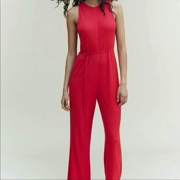 Zara Pink Sleeveless Ribbed Knit Jumpsuit Romper - Picture 11 of 11